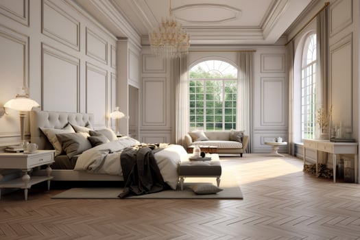Ai Generative Photo of a elegant and modern bedroom