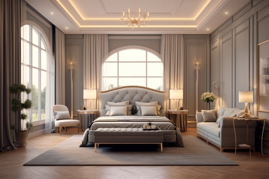 Ai Generative Photo of a elegant and modern bedroom