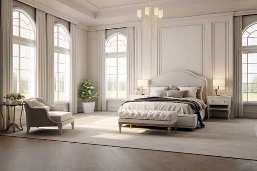 Ai Generative Photo of a elegant and modern bedroom