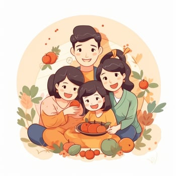 Holiday family illustration photo