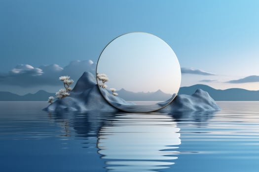 Ai Generative Photo of a podium on the beach for product presentation