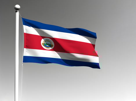 Costa Rica national flag isolated on gray background photo