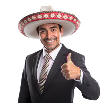 Mexican smiling businessman isolated photo
