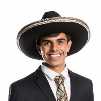 Mexican smiling businessman isolated photo