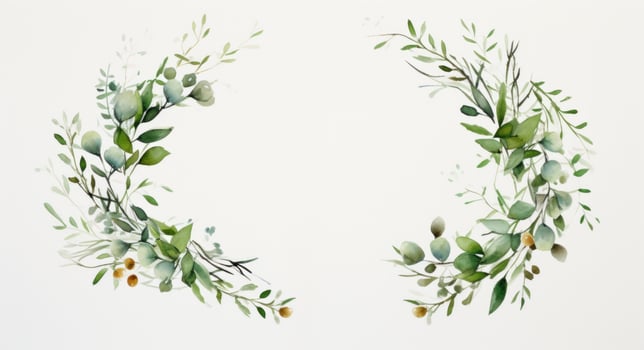 Watercolor Christmas wreath photo