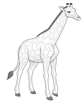 giraffe coloring pages for kids. Generative AI photo