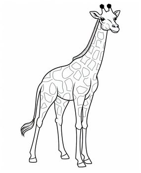 giraffe coloring pages. Generative AI photo