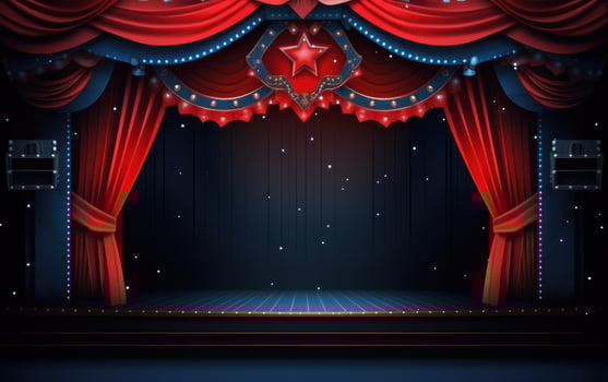 A red curtains in theatre. photo