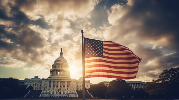 USA independence day It is a declaration of independence and democracy.The 4th of July is the Independence Day of the United States. There will be a celebration and show the democracy. Generative AI photo