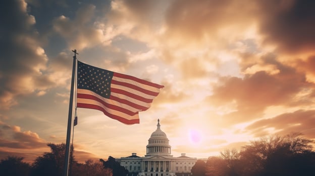 USA independence day It is a declaration of independence and democracy.The 4th of July is the Independence Day of the United States. There will be a celebration and show the democracy. Generative AI photo