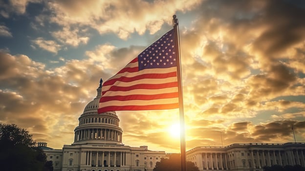USA independence day It is a declaration of independence and democracy.The 4th of July is the Independence Day of the United States. There will be a celebration and show the democracy. Generative AI photo