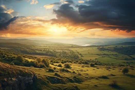 Landscape with a sunset background photo
