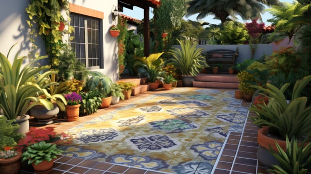 Classic Hispanical garden design photo