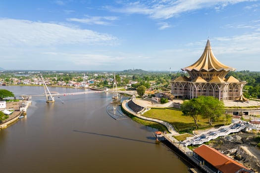 scenery of the waterfront of Sarawak river in Kuching, Sarawak, east Malaysia photo