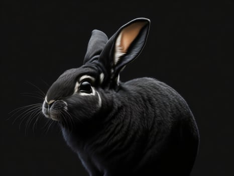Portrait of a Cute Rabbit in Garden, Ai Generated photo