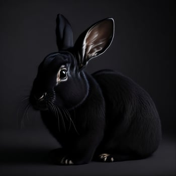 Portrait of a Cute Rabbit in Garden, Ai Generated photo