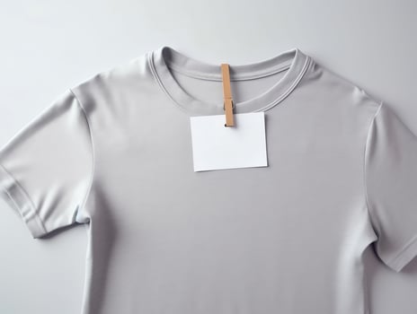 AI generated Empty mockup of tag label with flower for branding natural organic shop, minimal eco friendly concept photo