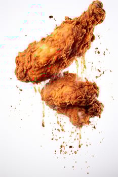 Healthy fried chicken,white background photo
