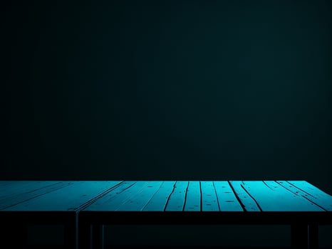 Wooden table and blur tropical green Color background, product display montage. High quality photo 8k FHD AI generated
