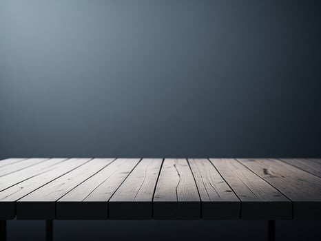 Wooden table and blur tropical white background, product display montage. High quality photo 8k FHD AI generated