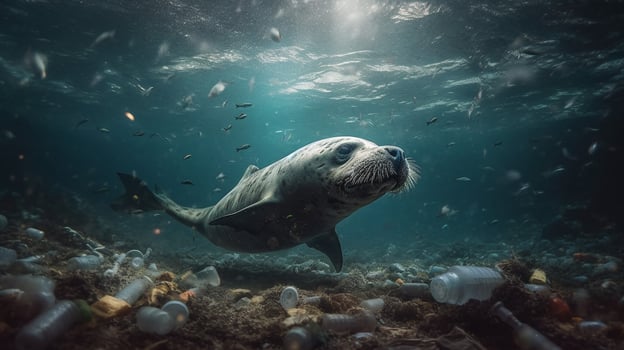 Generative AI, Documenting the Devastating Impact of Single-Use Plastics on Marine Life photo