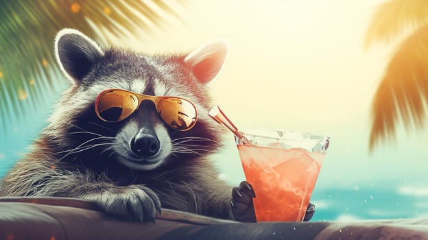 Raccoon's Tropical Getaway Shades, Sun, and Sips photo