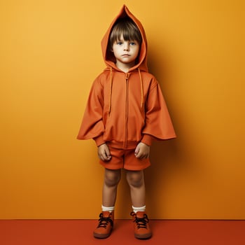 Happy halloween kid concept, a boy wearing halloween costume, AI Generated photo
