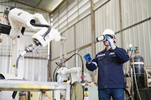 A man wearing a helmet and gloves photo