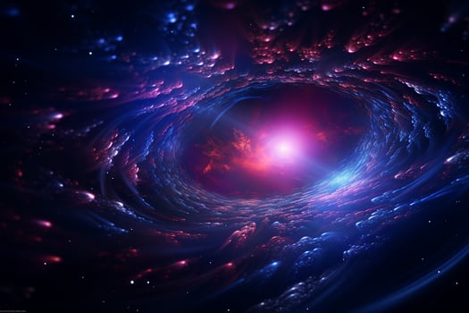 Abstract Space Vortex and the Black Hole. Generative By Ai photo
