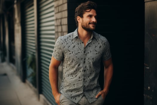 A Glimpse into the Comfortable Style of a Man. Generative By Ai photo