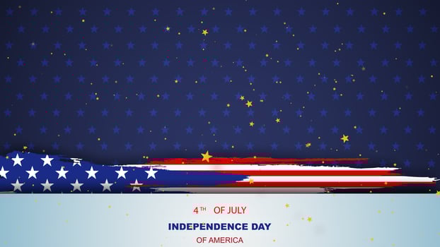 USA American wave flag Happy 4th of July background.Independence day Banner holiday in United States of America. Abstract stars template. element national flag. shooting star illustration photo