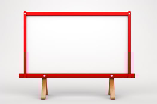 Blank white board on isolated White background ai generative photo