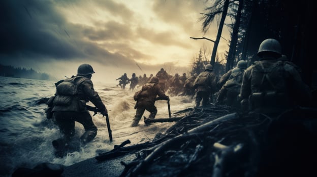 American heroes in the battle photo