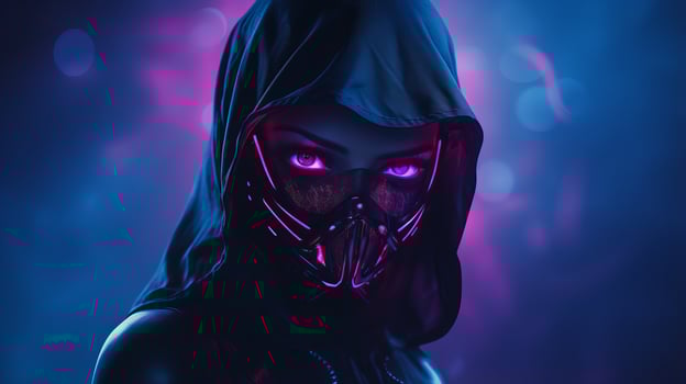 sleek and cutting edge futuristic themed portrait silhouette photo