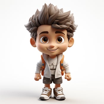 cartoon cute school boy photo