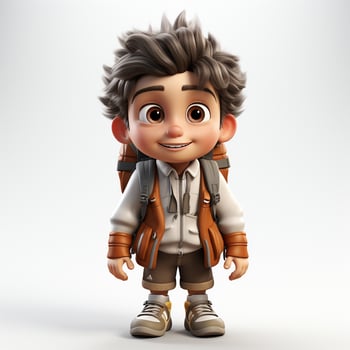 cartoon cute school boy photo