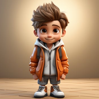 cartoon cute school boy photo