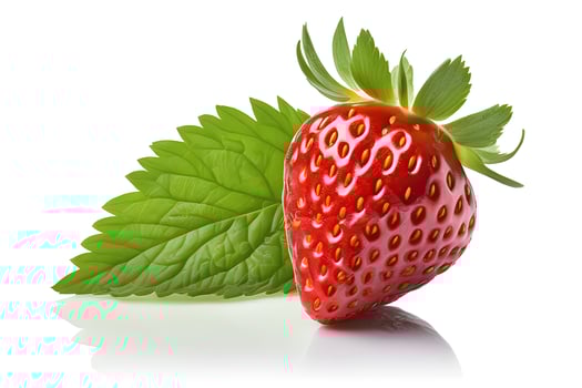 Fresh strawberry isolated on white background by Ai Generative photo