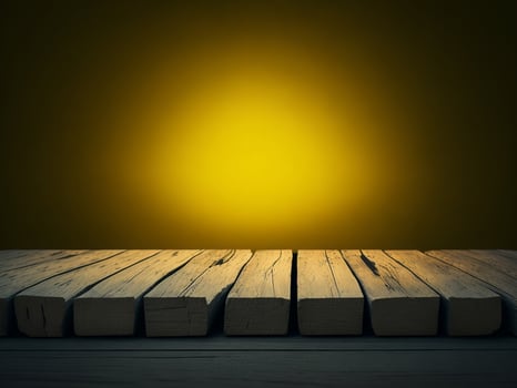 Wooden table and blur tropical green grass background, product display montage. High quality photo 8k FHD AI generated