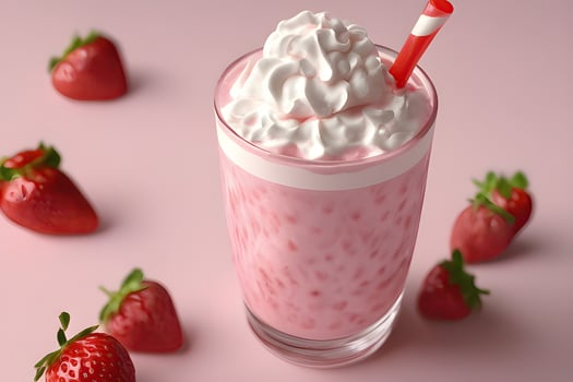 Creamy Strawberry Milkshake by Ai Generative photo