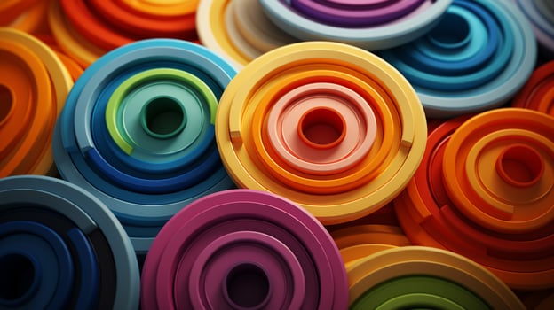 Concentric Circles in Abstract Art Exploring Size, Color, and Opacity, AI Generative photo