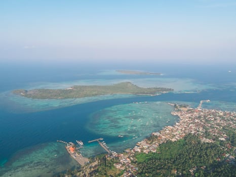Aerial view of residential areas in Karimunjawa Islands, Jepara, Indonesia. photo