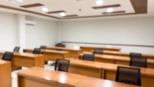 Blurred image of meeting room in the modern office, ideal for presentation background photo