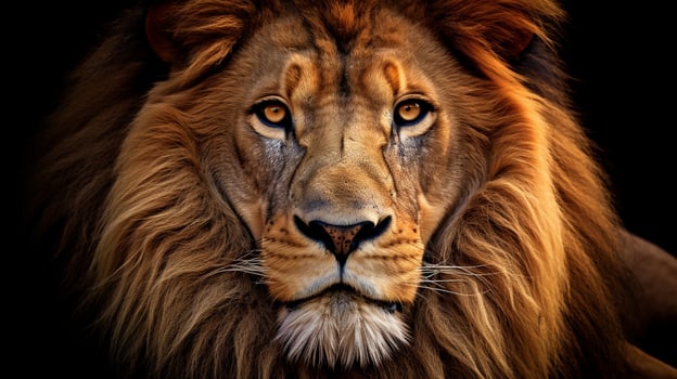 Majestic Encounter The Lion's Piercing Gaze photo