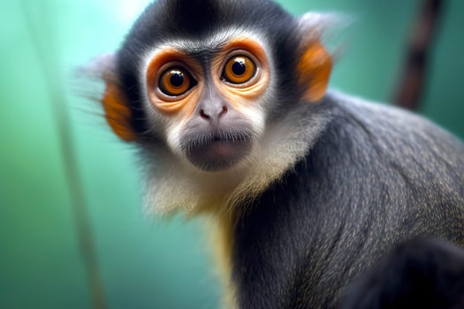 Wolfs Mona Monkey. Generative AI photo