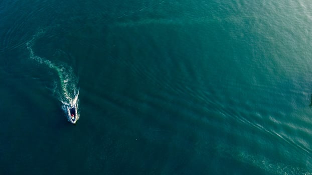 Speedboat Landscape View From Drone photo