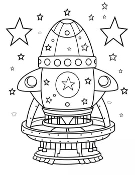 Coloring page activity for kids. Coloring UFO page. Educational worksheet for preschool. photo