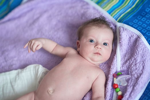 happy newborn little baby smilling photo
