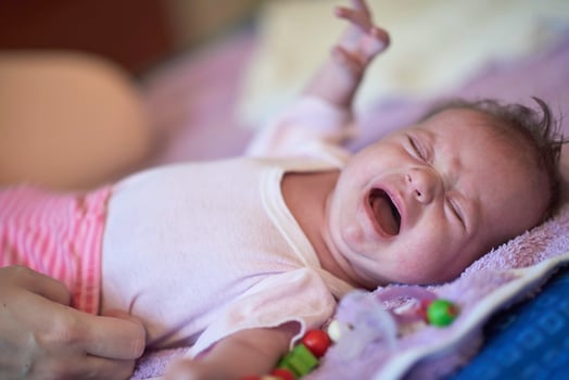 happy newborn little baby smilling photo