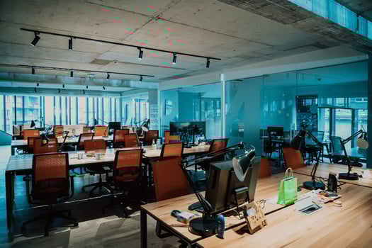 Interior Of Modern Open Plan Office With No People photo